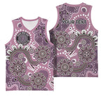 Personalised NAIDOC Week 50 Years Deadly Always Basketball Jersey Pink Aboriginal Artwork Dot Painting