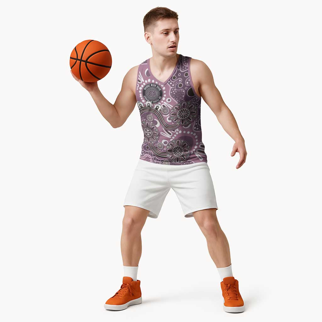 Personalised NAIDOC Week 50 Years Deadly Always Basketball Jersey Pink Aboriginal Artwork Dot Painting