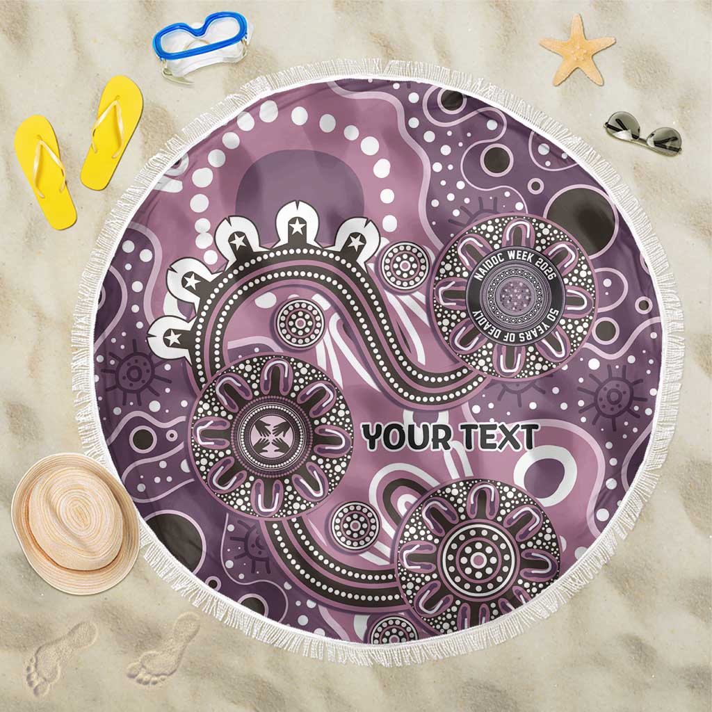 Personalised NAIDOC Week 50 Years Deadly Always Beach Blanket Pink Aboriginal Artwork Dot Painting