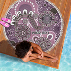Personalised NAIDOC Week 50 Years Deadly Always Beach Blanket Pink Aboriginal Artwork Dot Painting