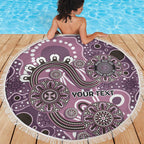 Personalised NAIDOC Week 50 Years Deadly Always Beach Blanket Pink Aboriginal Artwork Dot Painting