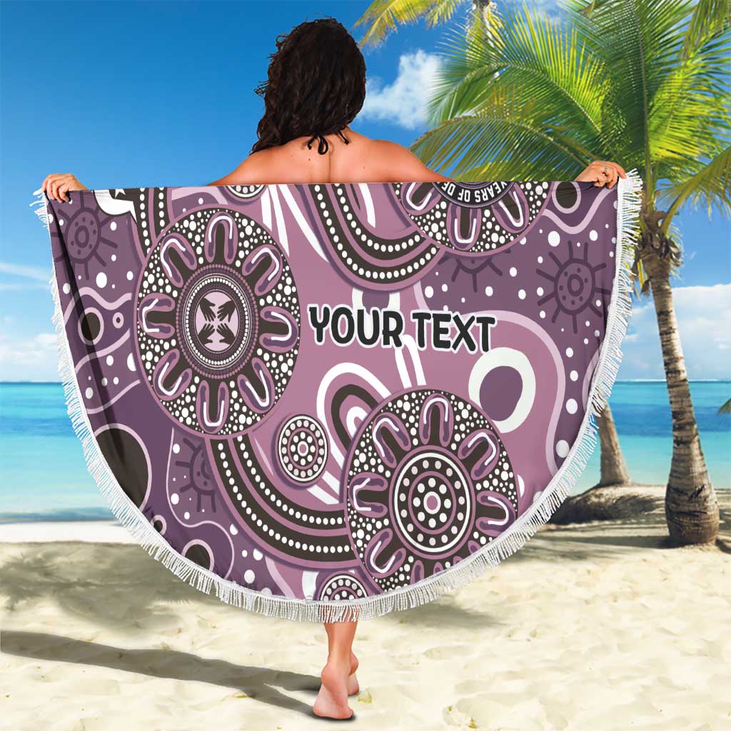 Personalised NAIDOC Week 50 Years Deadly Always Beach Blanket Pink Aboriginal Artwork Dot Painting