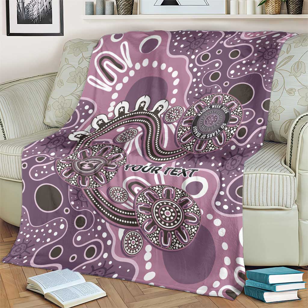 Personalised NAIDOC Week 50 Years Deadly Always Blanket Pink Aboriginal Artwork Dot Painting