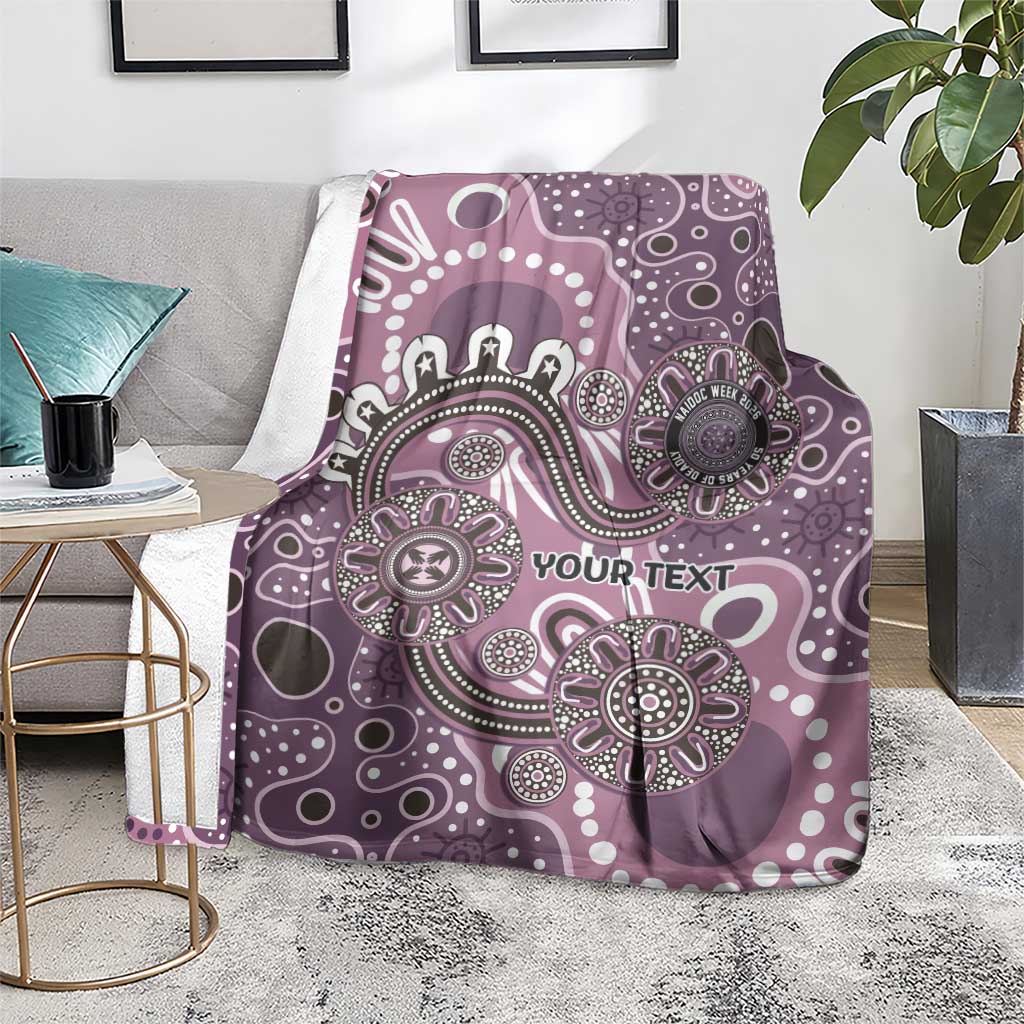 Personalised NAIDOC Week 50 Years Deadly Always Blanket Pink Aboriginal Artwork Dot Painting