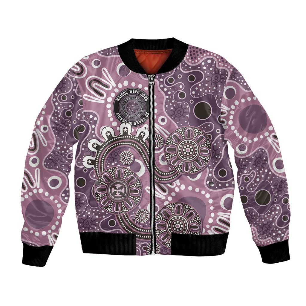 Personalised NAIDOC Week 50 Years Deadly Always Bomber Jacket Pink Aboriginal Artwork Dot Painting