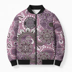 Personalised NAIDOC Week 50 Years Deadly Always Bomber Puffer Jacket Pink Aboriginal Artwork Dot Painting