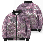 Personalised NAIDOC Week 50 Years Deadly Always Bomber Puffer Jacket Pink Aboriginal Artwork Dot Painting