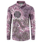 Personalised NAIDOC Week 50 Years Deadly Always Button Sweatshirt Pink Aboriginal Artwork Dot Painting