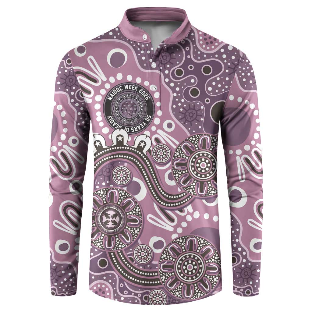 Personalised NAIDOC Week 50 Years Deadly Always Button Sweatshirt Pink Aboriginal Artwork Dot Painting