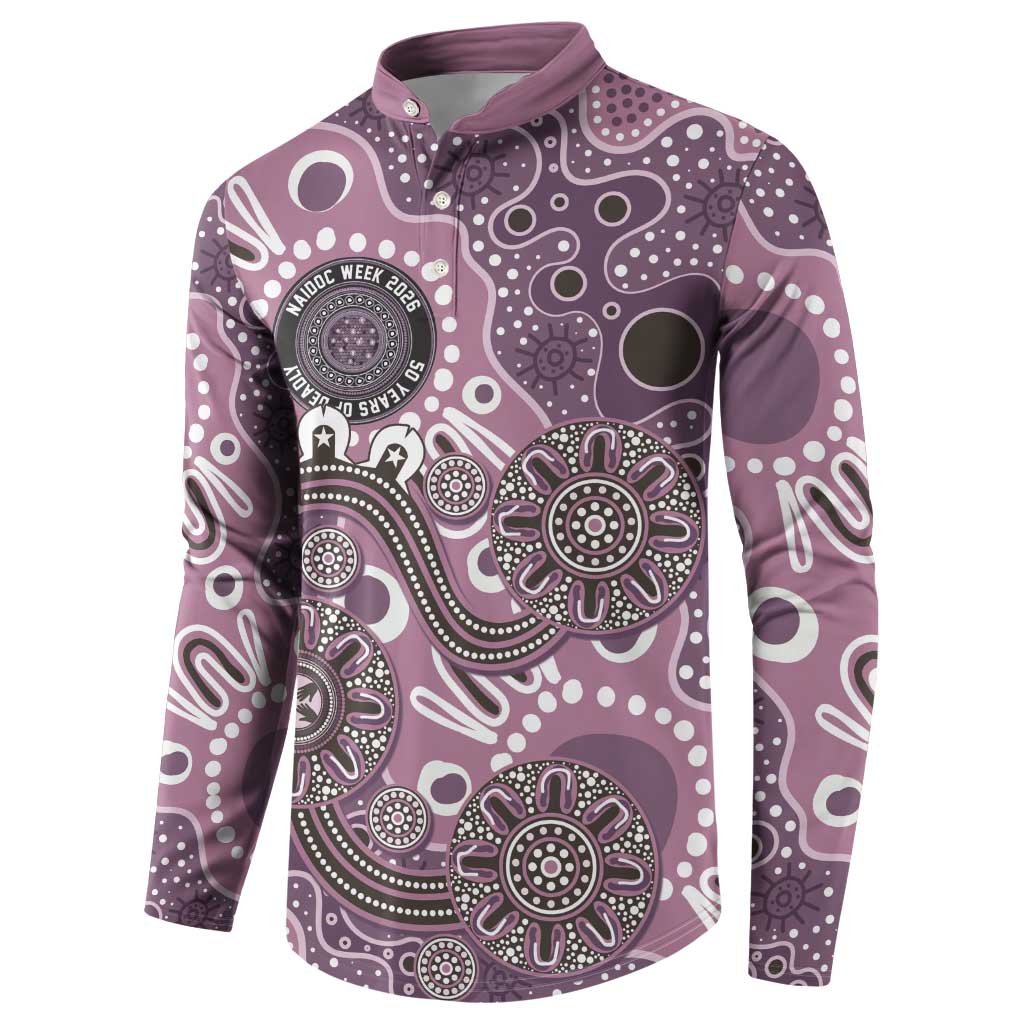 Personalised NAIDOC Week 50 Years Deadly Always Button Sweatshirt Pink Aboriginal Artwork Dot Painting