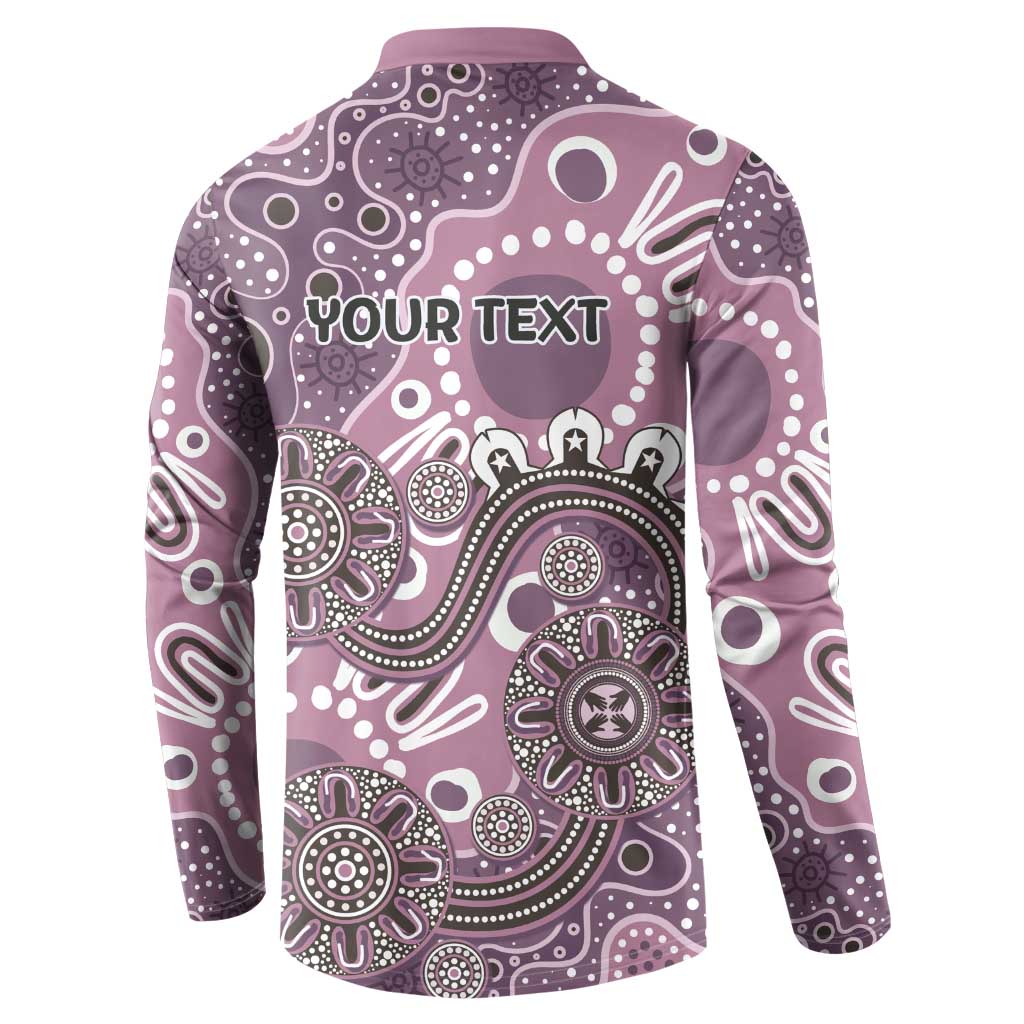 Personalised NAIDOC Week 50 Years Deadly Always Button Sweatshirt Pink Aboriginal Artwork Dot Painting