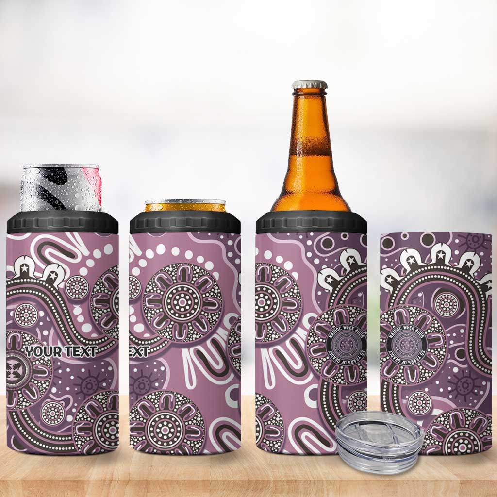 Personalised NAIDOC Week 50 Years Deadly Always 4 in 1 Can Cooler Tumbler Pink Aboriginal Artwork Dot Painting