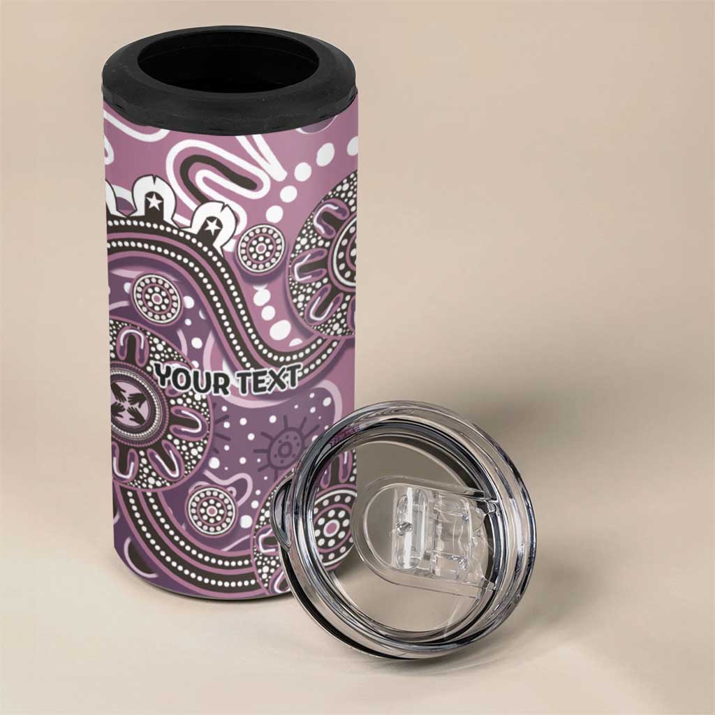 Personalised NAIDOC Week 50 Years Deadly Always 4 in 1 Can Cooler Tumbler Pink Aboriginal Artwork Dot Painting