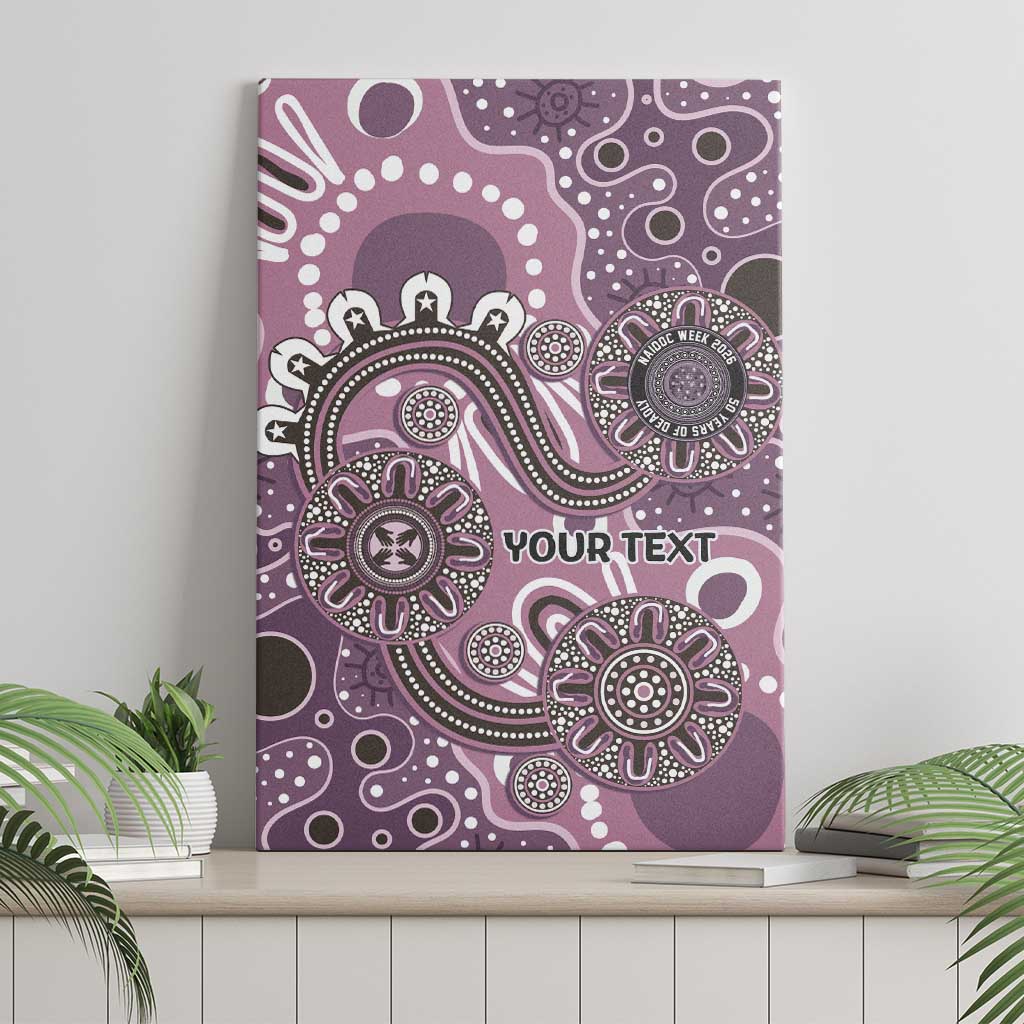 Personalised NAIDOC Week 50 Years Deadly Always Canvas Wall Art Pink Aboriginal Artwork Dot Painting