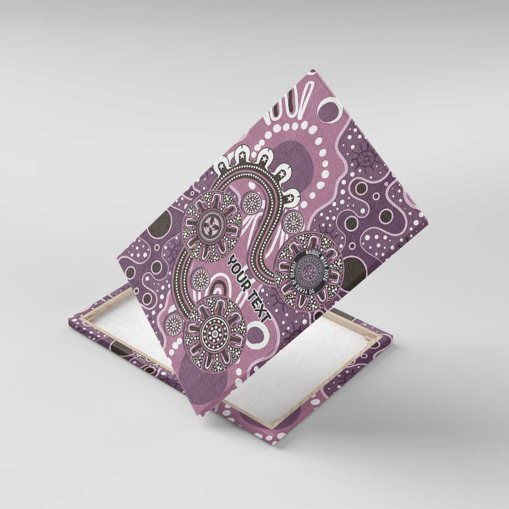 Personalised NAIDOC Week 50 Years Deadly Always Canvas Wall Art Pink Aboriginal Artwork Dot Painting