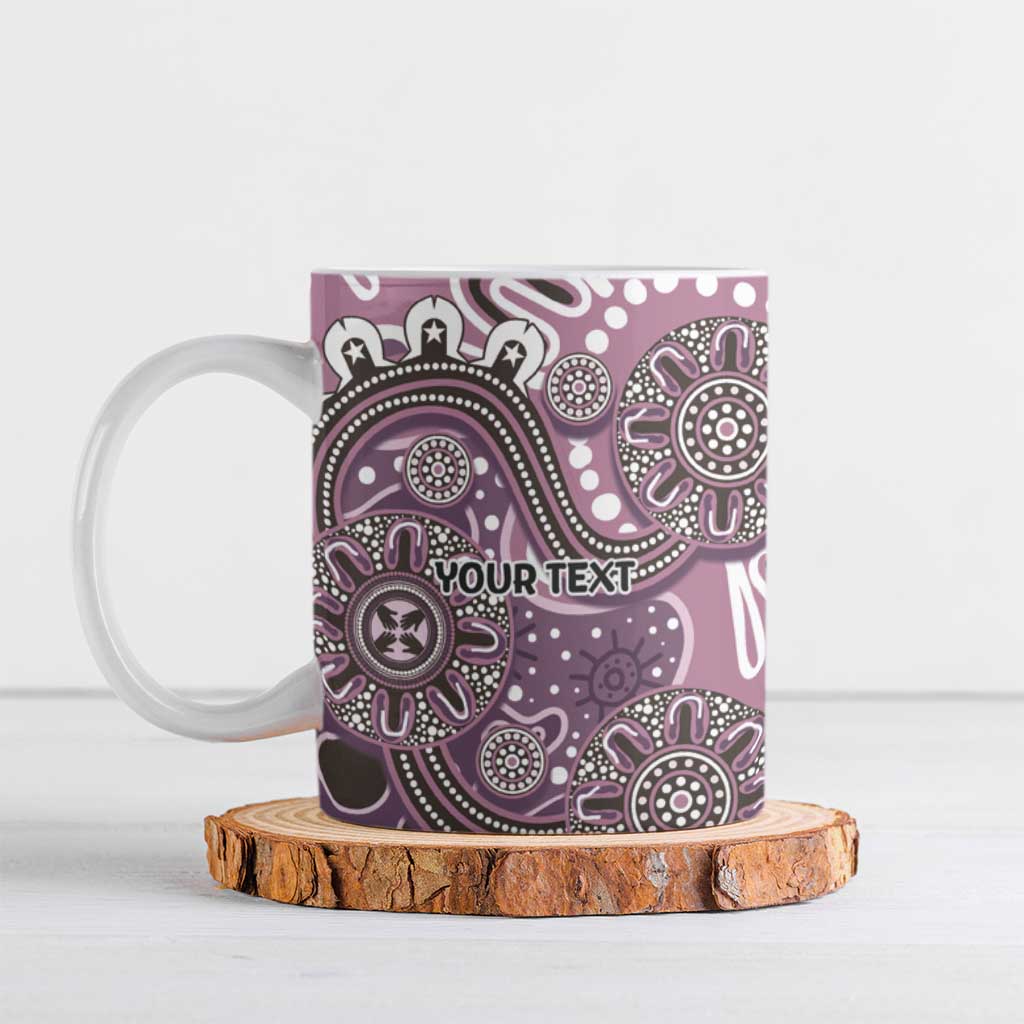 Personalised NAIDOC Week 50 Years Deadly Always Ceramic Mug Pink Aboriginal Artwork Dot Painting