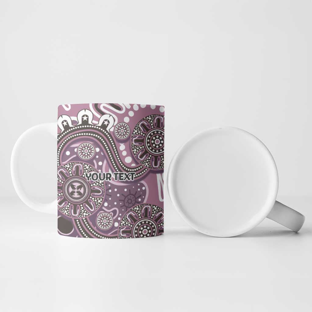 Personalised NAIDOC Week 50 Years Deadly Always Ceramic Mug Pink Aboriginal Artwork Dot Painting