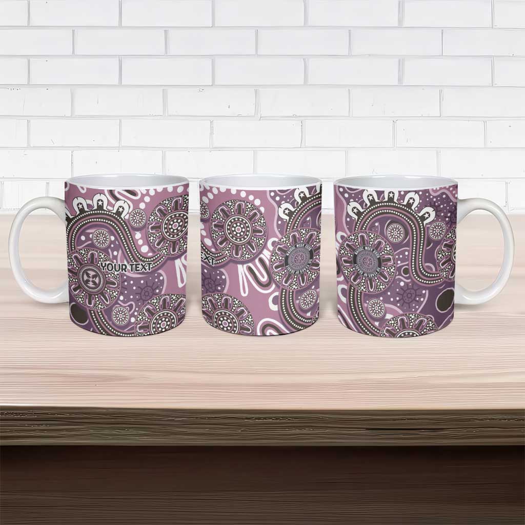Personalised NAIDOC Week 50 Years Deadly Always Ceramic Mug Pink Aboriginal Artwork Dot Painting