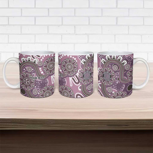 Personalised NAIDOC Week 50 Years Deadly Always Ceramic Mug Pink Aboriginal Artwork Dot Painting
