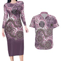 Personalised NAIDOC Week 50 Years Deadly Always Couples Matching Long Sleeve Bodycon Dress and Hawaiian Shirt Pink Aboriginal Artwork Dot Painting