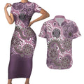 Personalised NAIDOC Week 50 Years Deadly Always Couples Matching Short Sleeve Bodycon Dress and Hawaiian Shirt Pink Aboriginal Artwork Dot Painting
