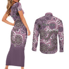 Personalised NAIDOC Week 50 Years Deadly Always Couples Matching Short Sleeve Bodycon Dress and Long Sleeve Button Shirt Pink Aboriginal Artwork Dot Painting