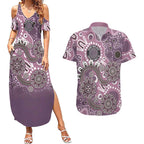 Personalised NAIDOC Week 50 Years Deadly Always Couples Matching Summer Maxi Dress and Hawaiian Shirt Pink Aboriginal Artwork Dot Painting