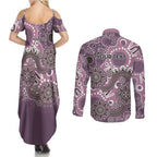 Personalised NAIDOC Week 50 Years Deadly Always Couples Matching Summer Maxi Dress and Long Sleeve Button Shirt Pink Aboriginal Artwork Dot Painting