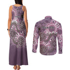 Personalised NAIDOC Week 50 Years Deadly Always Couples Matching Tank Maxi Dress and Long Sleeve Button Shirt Pink Aboriginal Artwork Dot Painting