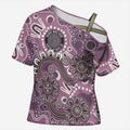 Personalised NAIDOC Week 50 Years Deadly Always Cross Shoulder Shirt Pink Aboriginal Artwork Dot Painting