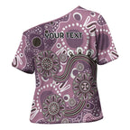 Personalised NAIDOC Week 50 Years Deadly Always Cross Shoulder Shirt Pink Aboriginal Artwork Dot Painting