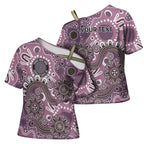 Personalised NAIDOC Week 50 Years Deadly Always Cross Shoulder Shirt Pink Aboriginal Artwork Dot Painting
