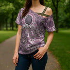 Personalised NAIDOC Week 50 Years Deadly Always Cross Shoulder Shirt Pink Aboriginal Artwork Dot Painting