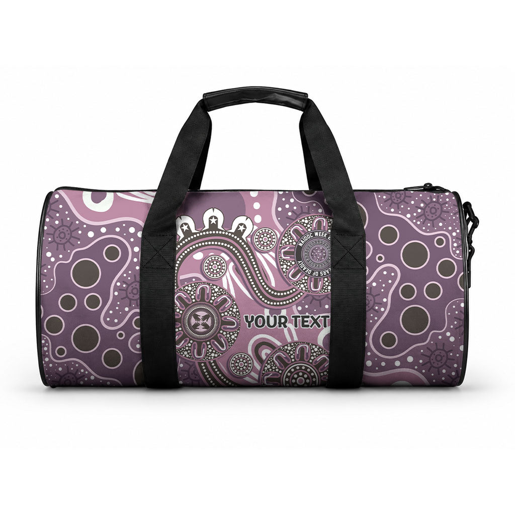 Personalised NAIDOC Week 50 Years Deadly Always Duffle Bag Pink Aboriginal Artwork Dot Painting