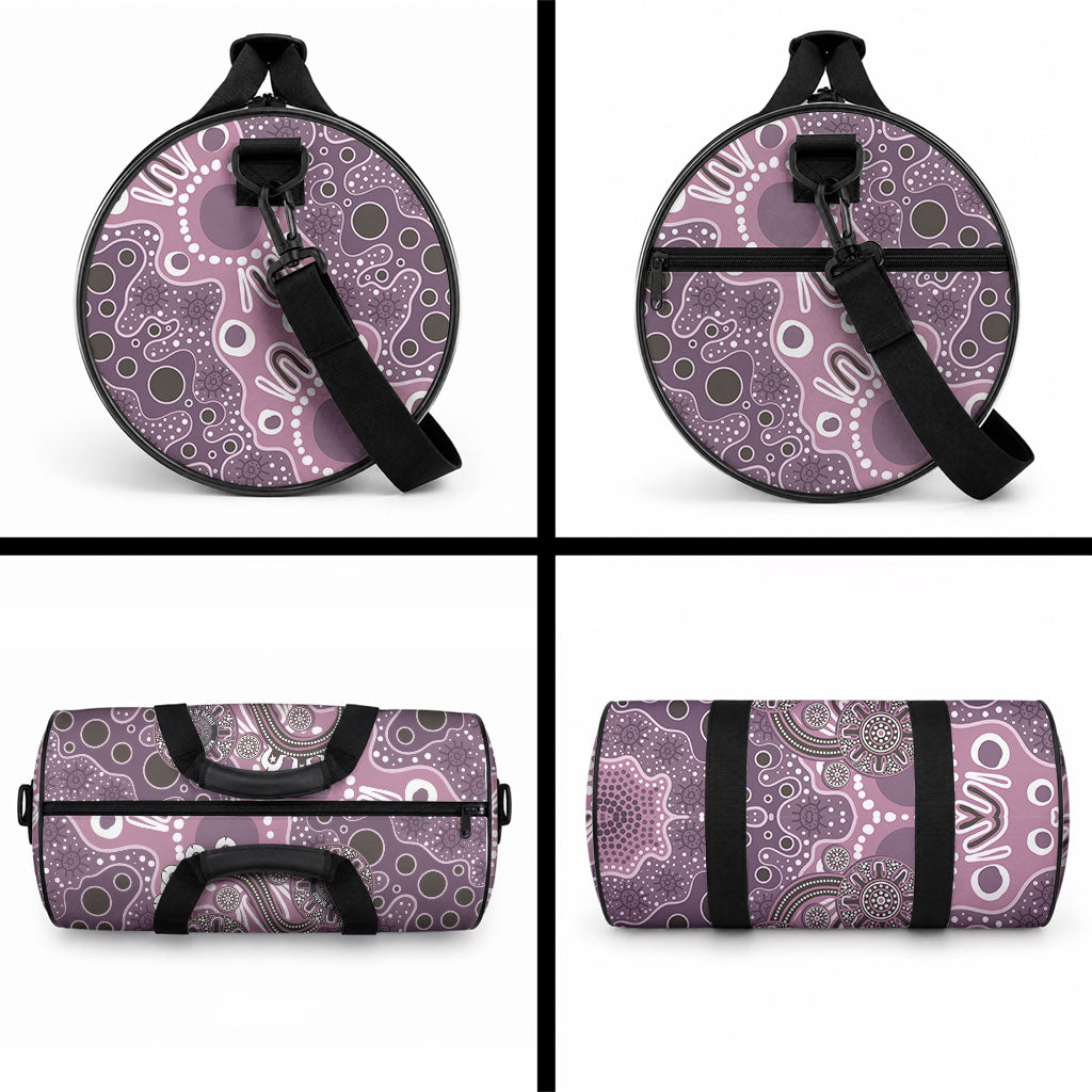 Personalised NAIDOC Week 50 Years Deadly Always Duffle Bag Pink Aboriginal Artwork Dot Painting
