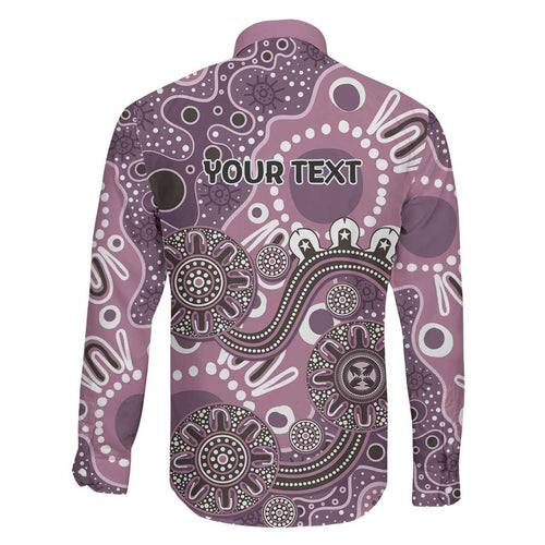 Personalised NAIDOC Week 50 Years Deadly Always Family Matching Long Sleeve Bodycon Dress and Hawaiian Shirt Pink Aboriginal Artwork Dot Painting