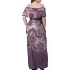 Personalised NAIDOC Week 50 Years Deadly Always Family Matching Off Shoulder Maxi Dress and Hawaiian Shirt Pink Aboriginal Artwork Dot Painting