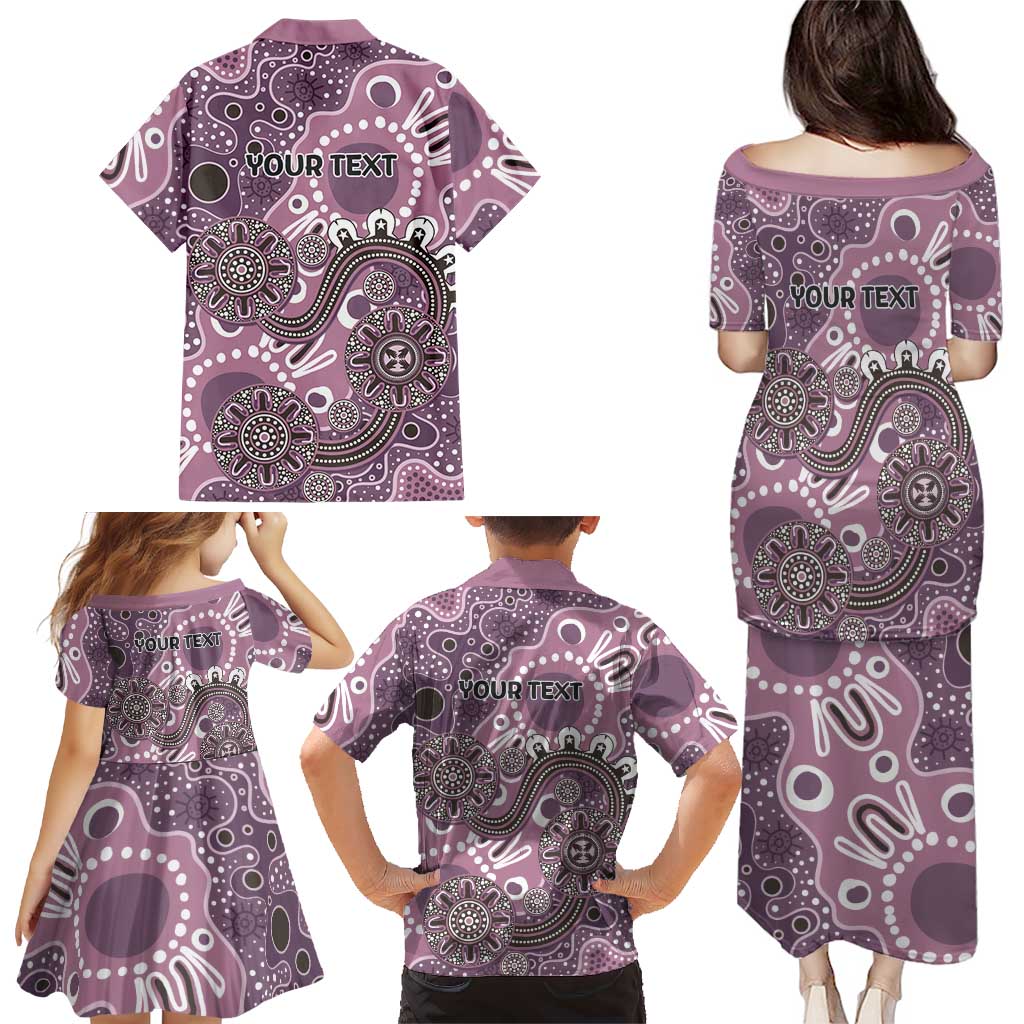 Personalised NAIDOC Week 50 Years Deadly Always Family Matching Puletasi and Hawaiian Shirt Pink Aboriginal Artwork Dot Painting
