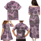 Personalised NAIDOC Week 50 Years Deadly Always Family Matching Puletasi and Hawaiian Shirt Pink Aboriginal Artwork Dot Painting