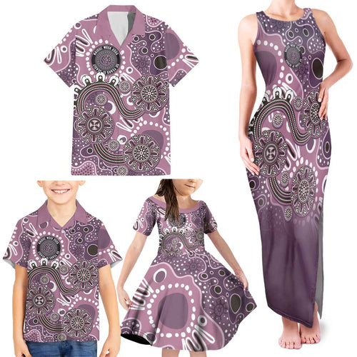Personalised NAIDOC Week 50 Years Deadly Always Family Matching Tank Maxi Dress and Hawaiian Shirt Pink Aboriginal Artwork Dot Painting