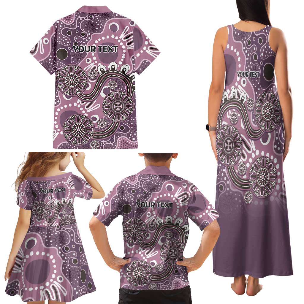 Personalised NAIDOC Week 50 Years Deadly Always Family Matching Tank Maxi Dress and Hawaiian Shirt Pink Aboriginal Artwork Dot Painting