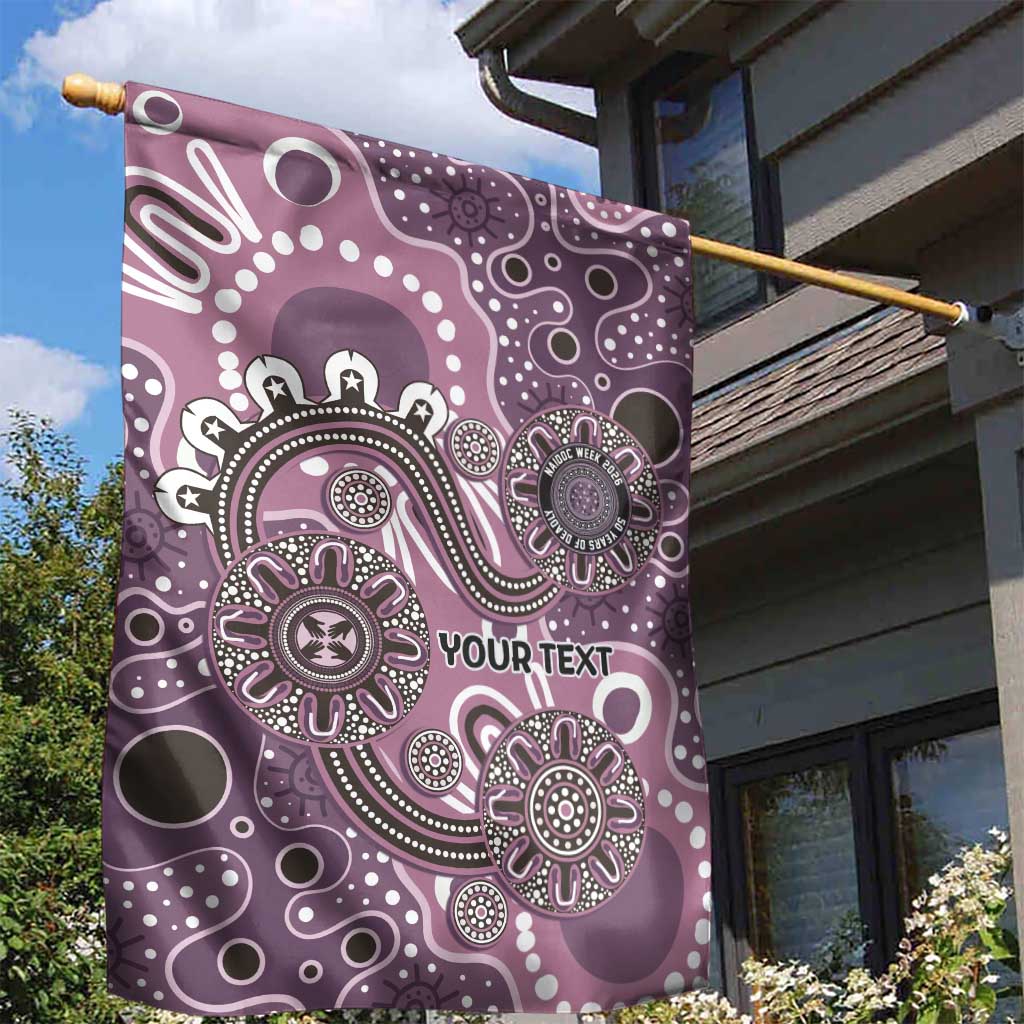 Personalised NAIDOC Week 50 Years Deadly Always Garden Flag Pink Aboriginal Artwork Dot Painting