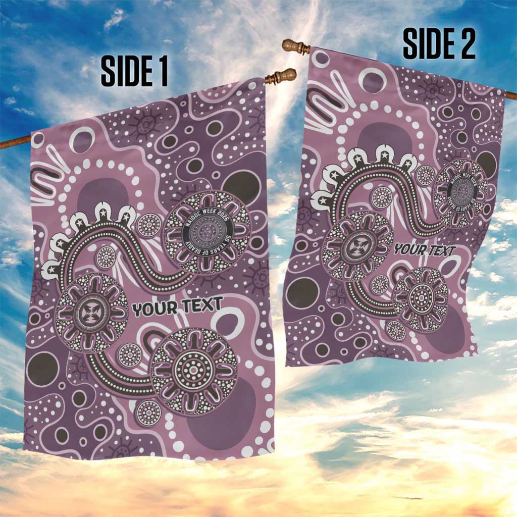 Personalised NAIDOC Week 50 Years Deadly Always Garden Flag Pink Aboriginal Artwork Dot Painting