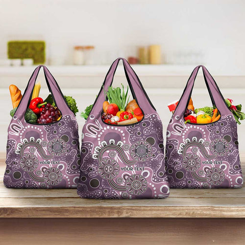 Personalised NAIDOC Week 50 Years Deadly Always Grocery Bag Pink Aboriginal Artwork Dot Painting