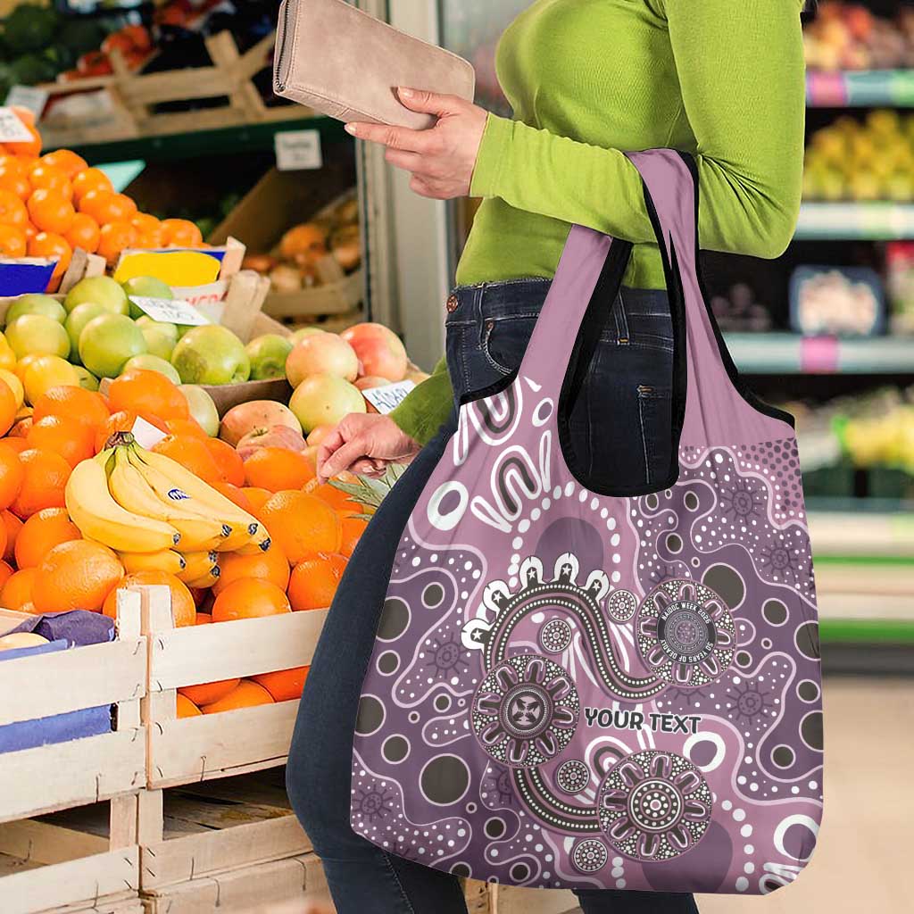Personalised NAIDOC Week 50 Years Deadly Always Grocery Bag Pink Aboriginal Artwork Dot Painting