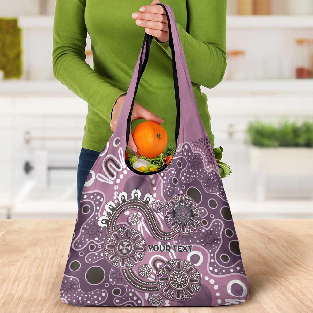 Personalised NAIDOC Week 50 Years Deadly Always Grocery Bag Pink Aboriginal Artwork Dot Painting
