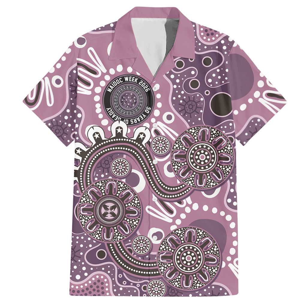 Personalised NAIDOC Week 50 Years Deadly Always Hawaiian Shirt Pink Aboriginal Artwork Dot Painting