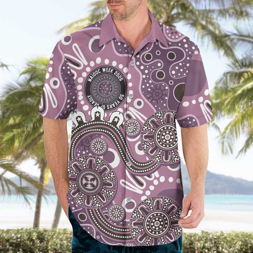 Personalised NAIDOC Week 50 Years Deadly Always Hawaiian Shirt Pink Aboriginal Artwork Dot Painting