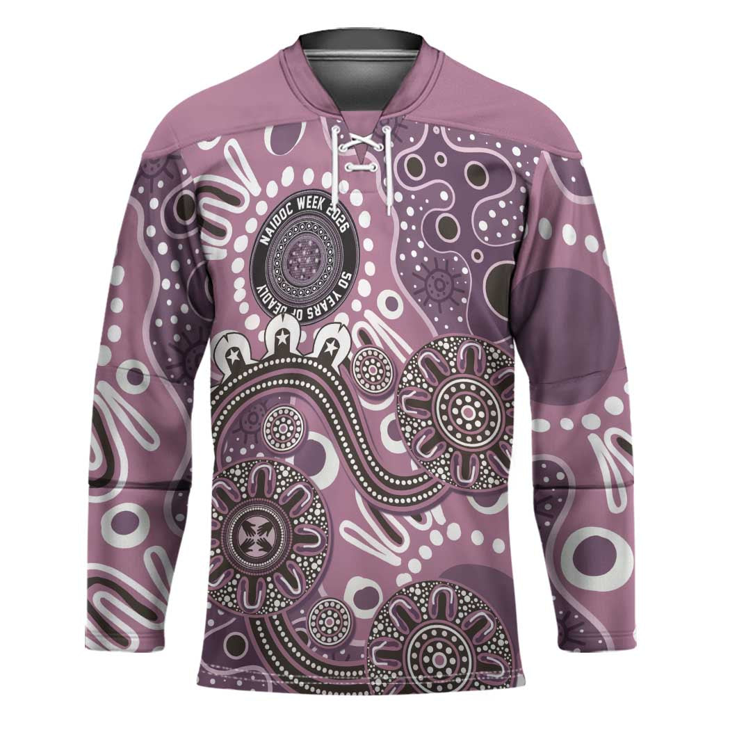 Personalised NAIDOC Week 50 Years Deadly Always Hockey Jersey Pink Aboriginal Artwork Dot Painting