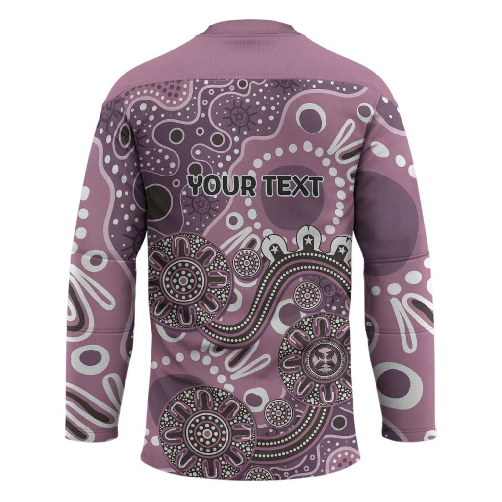 Personalised NAIDOC Week 50 Years Deadly Always Hockey Jersey Pink Aboriginal Artwork Dot Painting